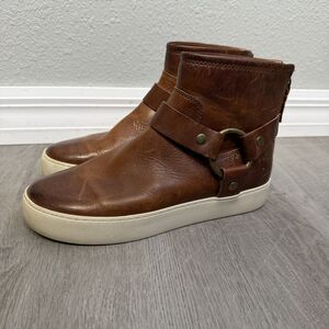 Frye Lena Harness Sneaker Boots Size 7 Cognac Leather